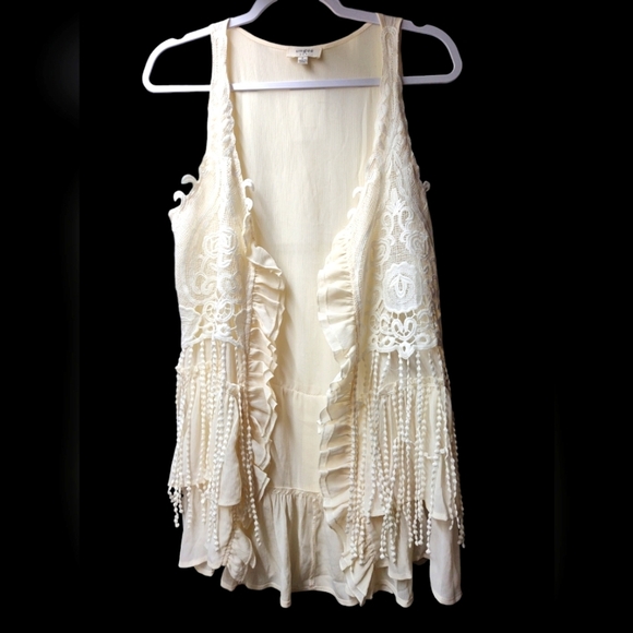 NWOT Umgee Boho Ivory Vest - Picture 1 of 4